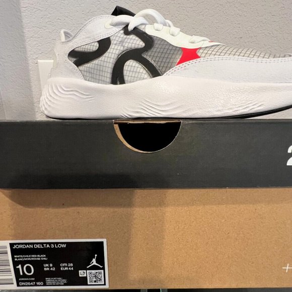 NIKE Jordan Delta 3 Low White Chile Red - Size 10 - Picture 7 of 11